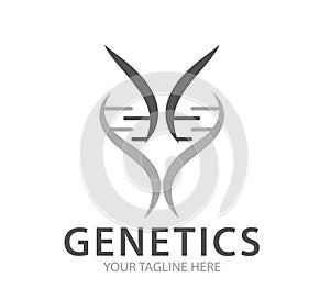 DNA Helix Logo vector Template. Genetics Vector Design.