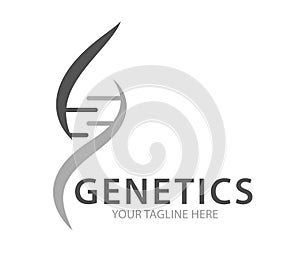 DNA Helix Logo vector Template. Genetics Vector Design.