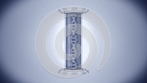 DNA helix molecule loop animation. DNA chromosome concept. Hologram elements of digital technology. Medical. Future design.