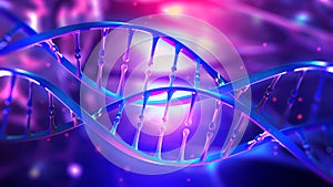 DNA helix. Scientific research. Genome decoding and medical innovation