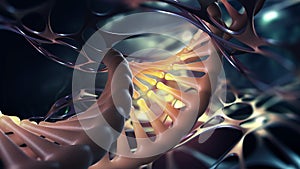 DNA helix. Scientific research. Genome decoding and medical innovation