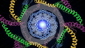 DNA Helix Structure Blue Light Genetic Code