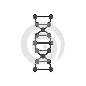 DNA helix symbol isolated on white background.