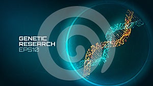 Dna helix vector background. Genetic reseacrch process. Modified gene. Science biology dna technology background