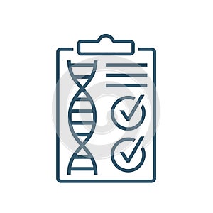 DNA heredity test result. Document with genetic analysis report.