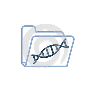 DNA heredity test result. Folder with genetic analysis report.