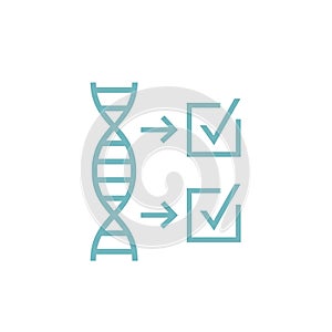 DNA heredity test result. Outline icon, sign, pictogram.