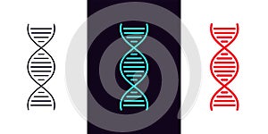 DNA icon with different stroke thickness, Helix