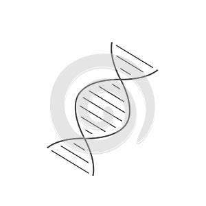 Dna icon. Dna symbol. Dna helix symbol. Gene icon. Vector illustration on white background