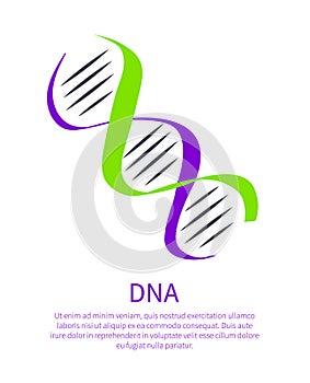 DNA Icon of Genetic Code, Deoxyribonucleic Acid