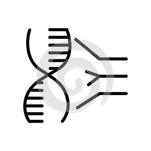 Dna icon vector isolated on white background, Dna sign , linear