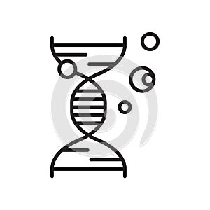 Dna icon vector sign and symbol isolated on white background, Dna logo concept