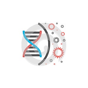 DNA line icon virus gene. Vector sign for web graphic.