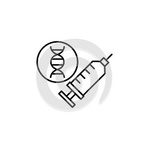 DNA, injection icon. Simple line, outline  of gene modification icons for ui and ux, website or mobile application photo