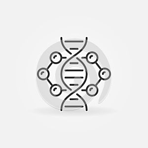 DNA inside molecule vector concept linear icon or symbol