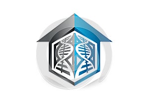 DNA, lab, home, house, modern business logo