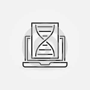 DNA with Laptop vector concept outline icon