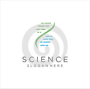 DNA Logo Design Template icon. Gene life Logo Vector Stock. molecule Logo design. Biology Science Logo concept illustration stock.