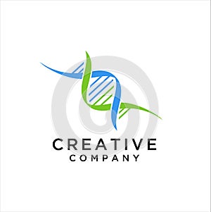 DNA Logo Template. Genetics Vector Design.