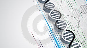 Dna and medical and technology background. futuristic molecule