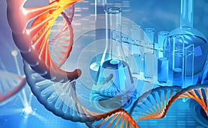 DNA. Microbiology. Scientific laboratory. Studies of the human genome