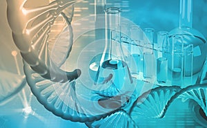 DNA. Microbiology. Scientific laboratory. Studies of the human genome