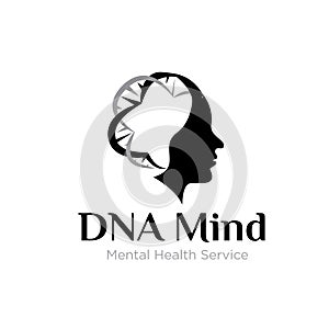 Dna mind logo designs concept for health and medicine laboratory service