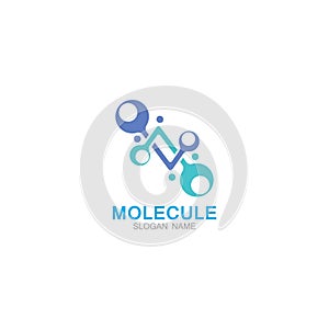 DNA Molecule atom logo abstract technology design vector.