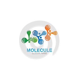 DNA Molecule atom logo abstract technology design vector.