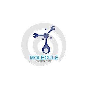 DNA Molecule atom logo abstract technology design vector.