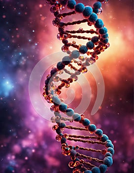 DNA molecule close up. Selective focus.
