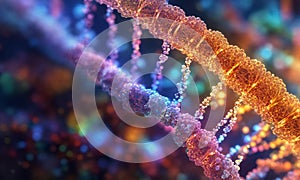 DNA molecule close up. Selective focus.