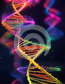 DNA molecule close up. Selective focus.