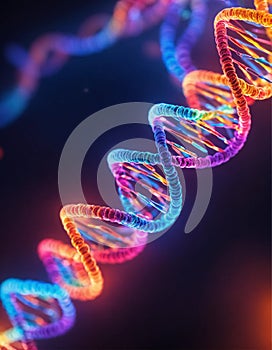 DNA molecule close up. Selective focus.