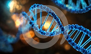 DNA molecule close up. Selective focus.