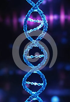 DNA molecule close up. Selective focus.