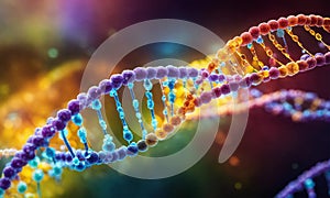 DNA molecule close up. Selective focus.