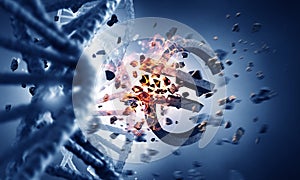 DNA molecule and euro sign