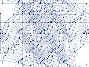 DNA Molecule Fractal Network Structure Vector. Abstract DNA string network connection, from the simple to the complicated shape