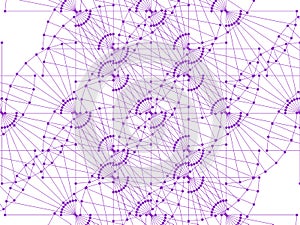 DNA Molecule Fractal Network Structure Vector. Abstract DNA string network connection, from the simple to the complicated shape