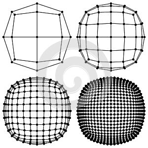 DNA Molecule Fractal Network Structure Vector. Abstract DNA string network connection, from the simple to the complicated shape