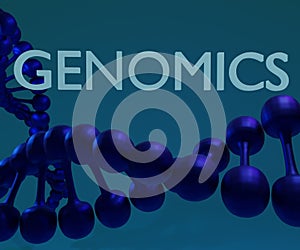 DNA molecule genomics in blue photo