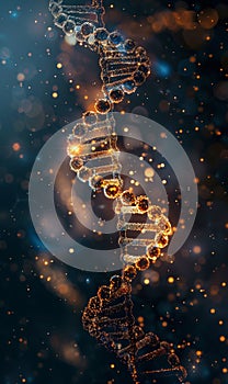 DNA molecule helix structure. Glowing futuristic background