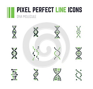 DNA molecule icon set