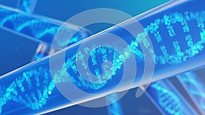 DNA molecule, its structure. Concept human genome. DNA molecule with modified genes. Conceptual illustration of a dna