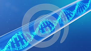 DNA molecule, its structure. Concept human genome. DNA molecule with modified genes. Conceptual illustration of a dna