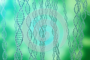 DNA molecule, structure. Close-up of concept human genome. 3d rendering Medicine concept