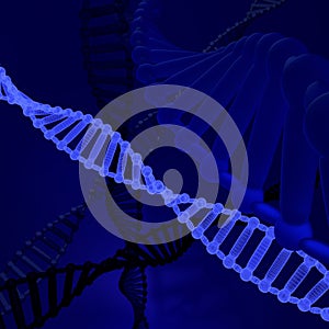 Dna molecule structure deep blue toning