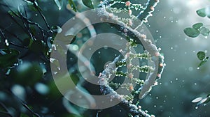 DNA molecule structure. Human genome helix, medical, genetic and biomedical science copy space background.