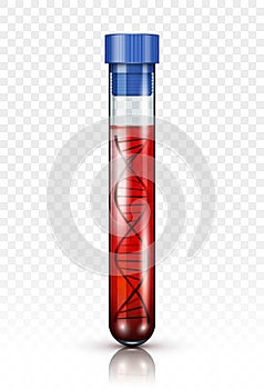DNA molecule in test tube isolated